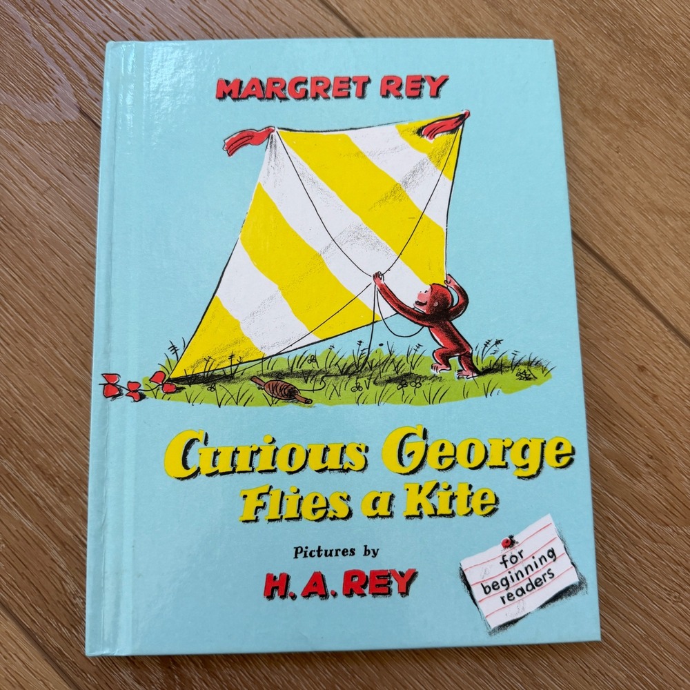 Curious George Flies a Kite Margret H.A. Rey Weekly Reader Hardcover Book 1958